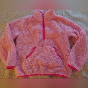 Lilly Pulitzer Girls Pink Sherpa Pullover size Medium 6-7